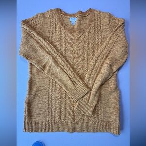 WoMen's mustard yellow Cable Knit Sweater